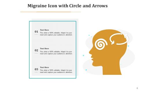 Headache Icon Circle Arrows Ppt PowerPoint Presentation Complete Deck