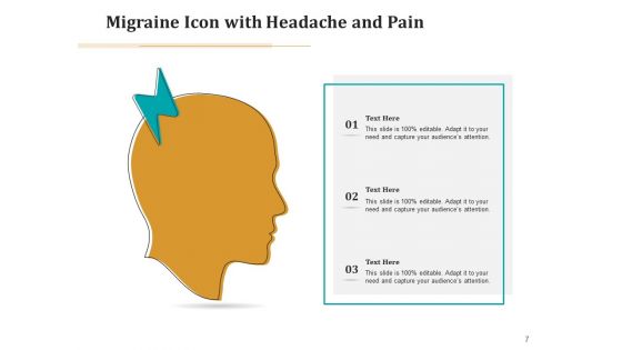 Headache Icon Circle Arrows Ppt PowerPoint Presentation Complete Deck