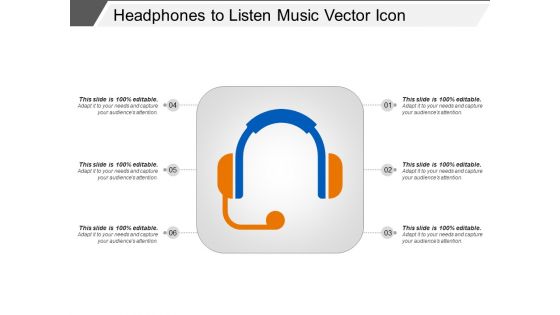 Headphones To Listen Music Vector Icon Ppt PowerPoint Presentation Gallery Infographics PDF