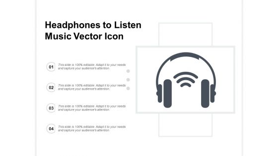 Headphones To Listen Music Vector Icon Ppt PowerPoint Presentation Slides Master Slide