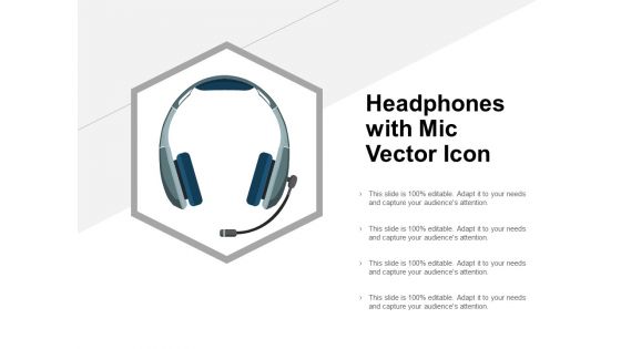 Headphones With Mic Vector Icon Ppt Powerpoint Presentation Styles Visual Aids