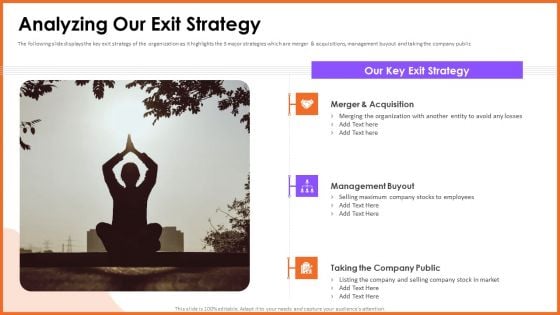 Headspace Fund Raising Pitch Deck Analyzing Our Exit Strategy Elements PDF