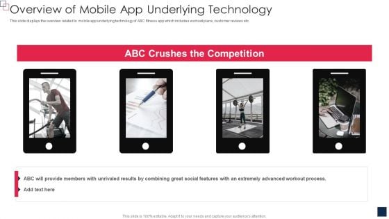 Health And Fitness App Pitch Deck Overview Of Mobile App Underlying Technology Graphics PDF
