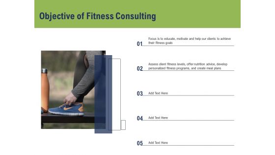 Health And Fitness Consultant Objective Of Fitness Consulting Demonstration PDF