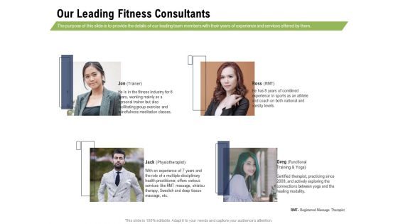 Health And Fitness Consultant Our Leading Fitness Consultants Graphics PDF