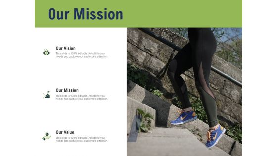 Health And Fitness Consultant Our Mission Slides PDF