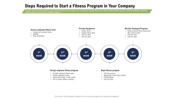 Health And Fitness Consultant Steps Required To Start A Fitness Program In Your Company Mockup PDF