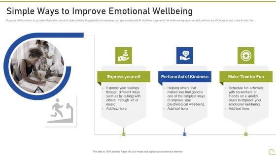 Health And Fitness Playbook Simple Ways To Improve Emotional Wellbeing Slides PDF