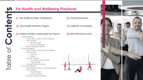 Health And Wellbeing Playbook For Health And Wellbeing Playbook Template PDF