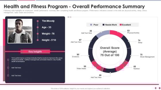 Health And Wellbeing Playbook Health And Fitness Program Overall Performance Summary Guidelines PDF