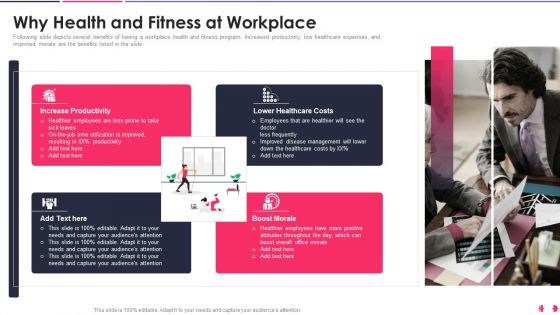 Health And Wellbeing Playbook Why Health And Fitness At Workplace Graphics PDF