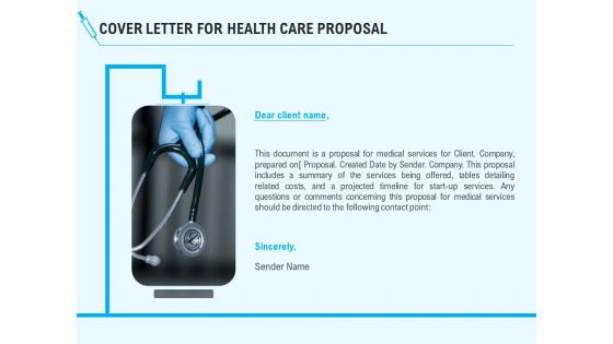 Health Care Cover Letter For Health Care Proposal Ppt Infographics File Formats PDF