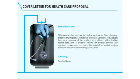 Health Care Cover Letter For Health Care Proposal Ppt Infographics File Formats PDF