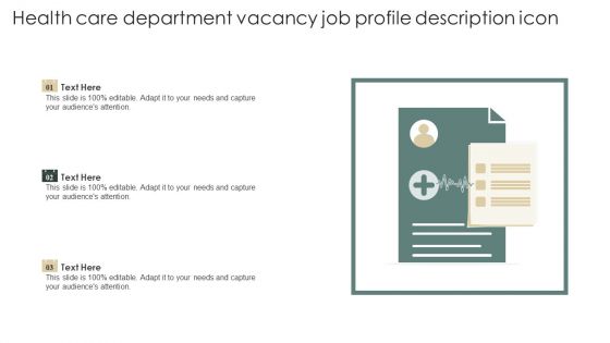 Health Care Department Vacancy Job Profile Description Icon Template PDF