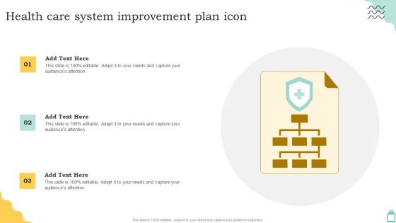 Health Care System Improvement Plan Icon Ppt PowerPoint Presentation File Display PDF