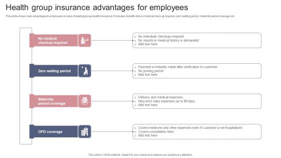 Health Group Insurance Advantages For Employees Sample PDF