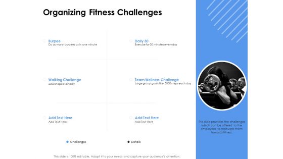 Health Organizing Fitness Challenges Ppt Ideas Themes PDF