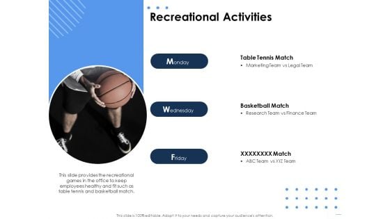 Health Recreational Activities Ppt Show Layouts PDF