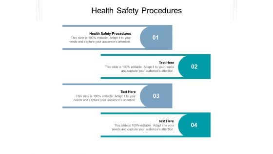 Health Safety Procedures Ppt PowerPoint Presentation Professional Sample Cpb Pdf