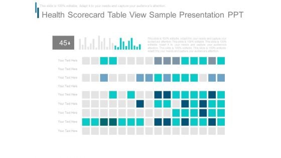 Health Scorecard Table View Sample Presentation Ppt