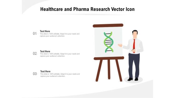 Healthcare And Pharma Research Vector Icon Ppt PowerPoint Presentation Gallery Graphics Example PDF