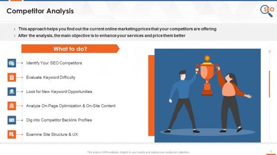 Healthcare Company SEO Approach Perform Competitor Analysis Training Ppt