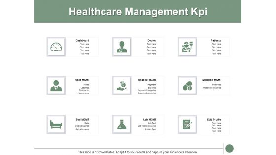 Healthcare Management Kpi Ppt PowerPoint Presentation Infographic Template Shapes