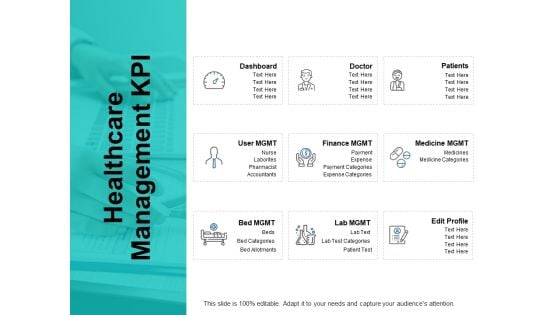 Healthcare Management Kpi Ppt PowerPoint Presentation Layouts Layouts