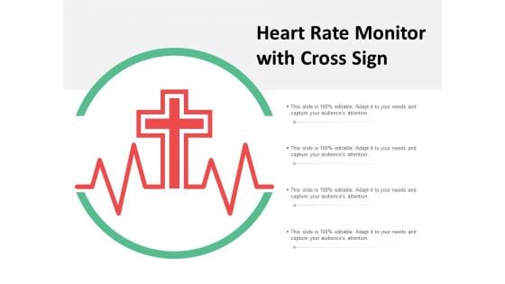 Heart Rate Monitor With Cross Sign Ppt PowerPoint Presentation Visual Aids Pictures