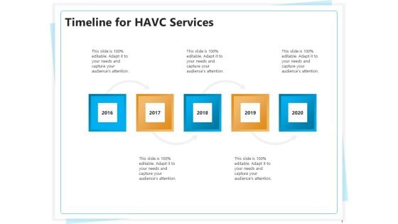 Heating Ventilation And Air Conditioning Installation Timeline For HAVC Services Icons PDF