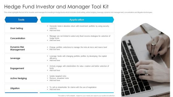 Hedge Fund Investor And Manager Tool Kit Hedge Fund Performance Clipart PDF