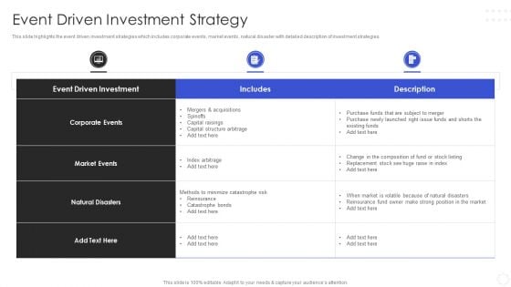 Hedge Fund Risk Management Event Driven Investment Strategy Portrait PDF