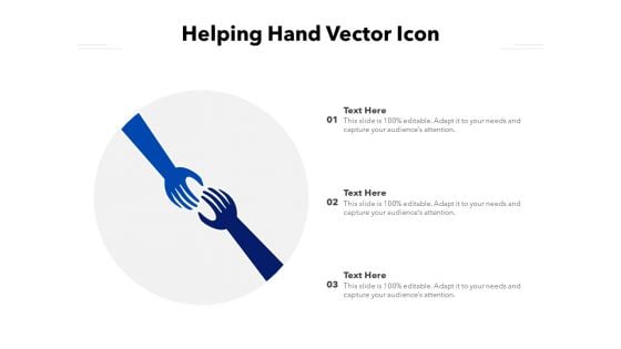 Helping Hand Vector Icon Ppt PowerPoint Presentation Professional Brochure PDF