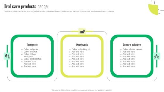 Herbal Products Company Profile Oral Care Products Range Slides PDF