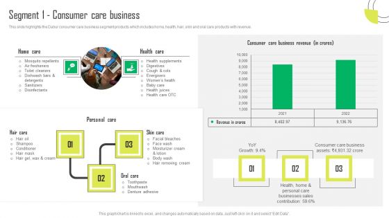 Herbal Products Company Profile Segment 1 Consumer Care Business Infographics PDF