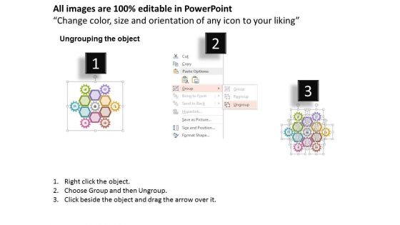 Hexagon Gear Infographic Design Powerpoint Templates