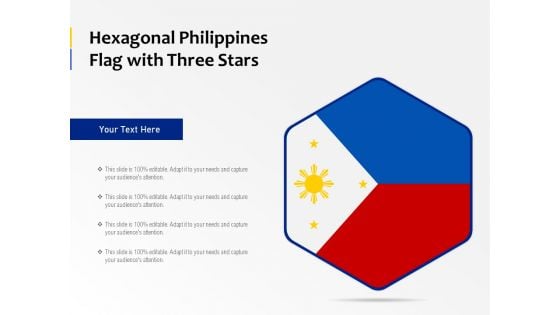 Hexagonal Philippines Flag With Three Stars Ppt PowerPoint Presentation Show Graphics PDF