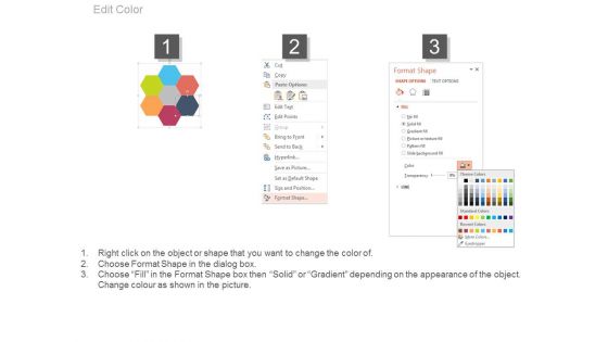 Hexagons And Icons For Corporate Marketing Powerpoint Template