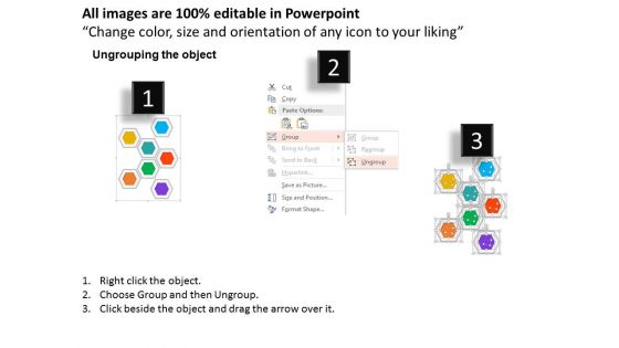 Hexagons With Seven Business Icons Powerpoint Templates