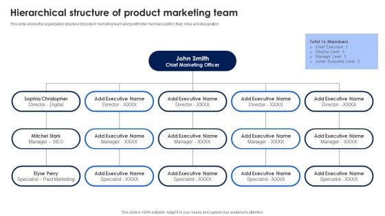 Hierarchical Structure Of Product Marketing Team Ppt PowerPoint Presentation File Ideas PDF