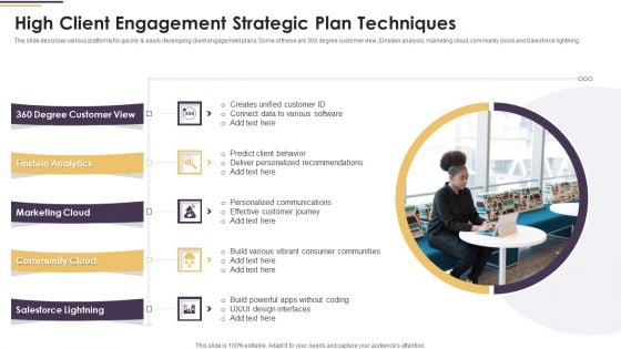 High Client Engagement Strategic Plan Techniques Ppt PowerPoint Presentation File Ideas PDF