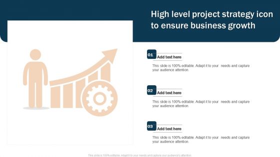 High Level Project Strategy Icon To Ensure Business Growth Introduction PDF