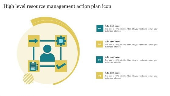 High Level Resource Management Action Plan Icon Infographics PDF