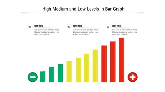High Medium And Low Levels In Bar Graph Ppt PowerPoint Presentation Professional Design Ideas PDF