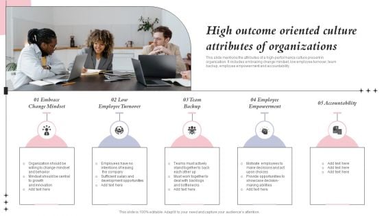 High Outcome Oriented Culture Attributes Of Organizations Ppt Show PDF