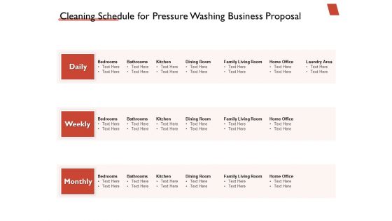 High Power Cleansing Work Cleaning Schedule For Pressure Washing Business Proposal Diagrams PDF