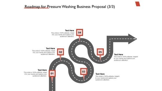 High Power Cleansing Work Roadmap For Pressure Washing Business Proposal Five Stage Process Summary PDF
