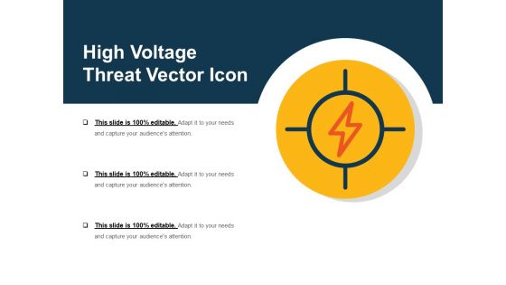 High Voltage Threat Vector Icon Ppt PowerPoint Presentation File Visuals PDF