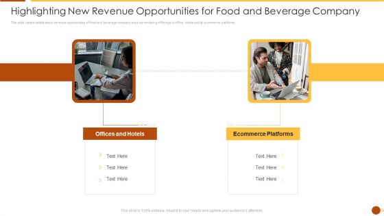 Highlighting New Revenue Opportunities For Food And Beverage Company Brochure PDF