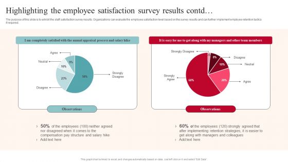 Highlighting The Employee Satisfaction Survey Results Introduction PDF